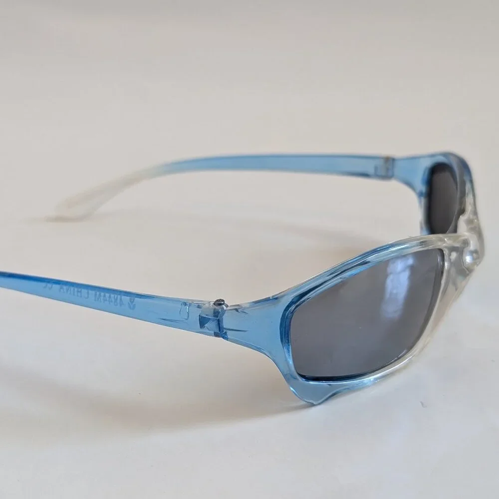 NWT Vintage 90's Kids Acetate Sporty Sunglasses (2 Tone Crystal Blue)